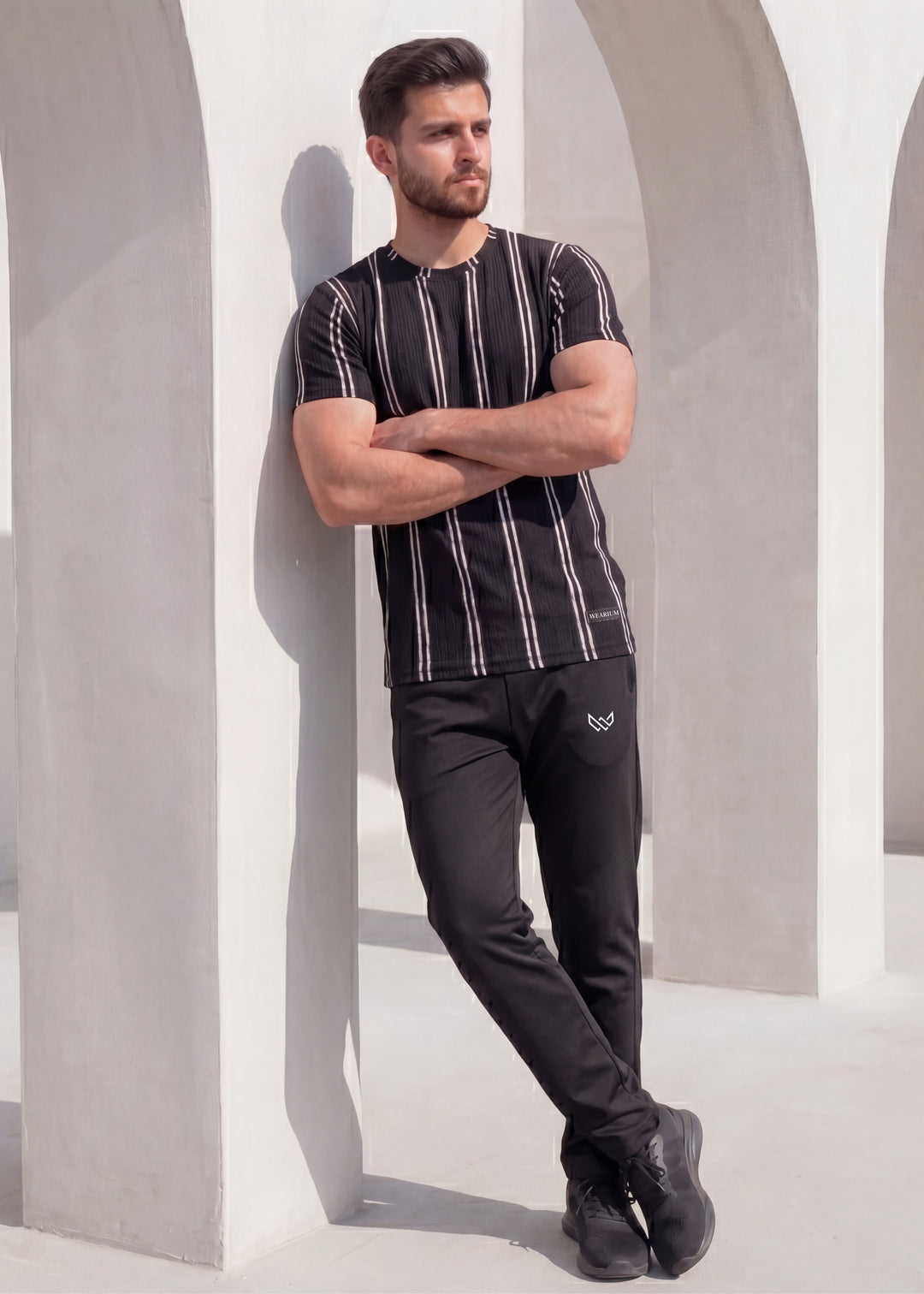 Retro Stripe Set - Black Twinset