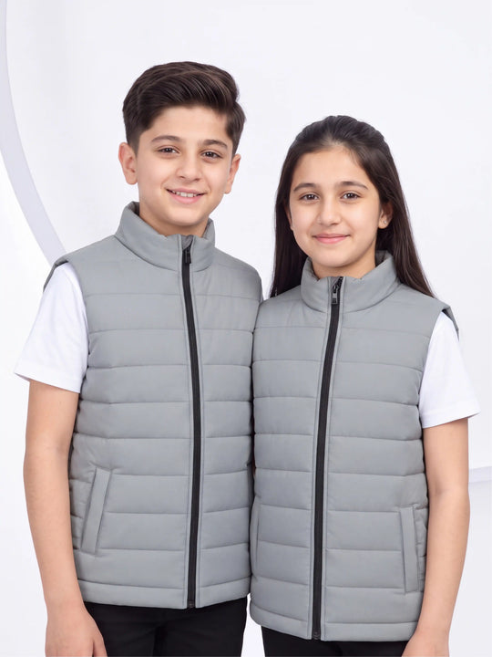 Premium Grey Puffer Jacket - Kids