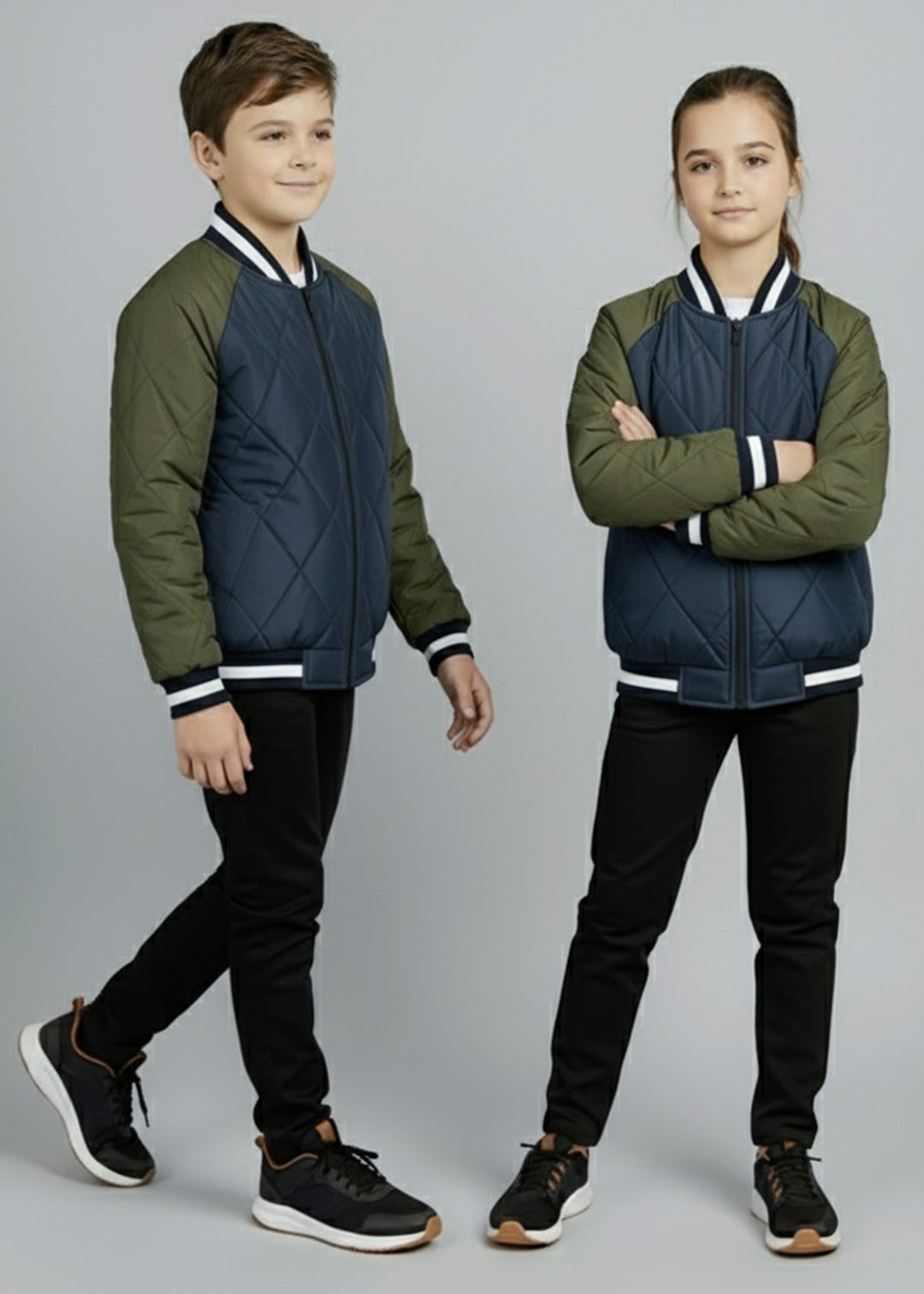 Olive Aura Bomber Jacket - Kids
