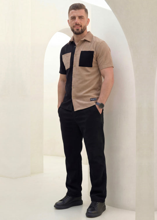 Dune Split - Khaki/Black Premium Safari Suit