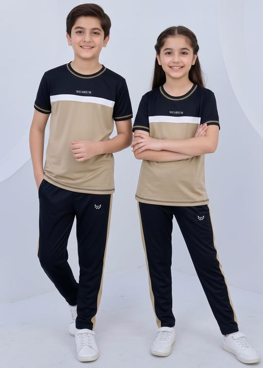 Tan Trimmed 5 Thread - Kids Dri-Fit