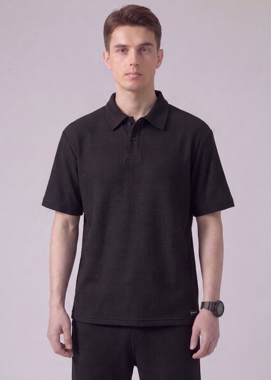 Black WK - Premium Waffle Knit Twinset