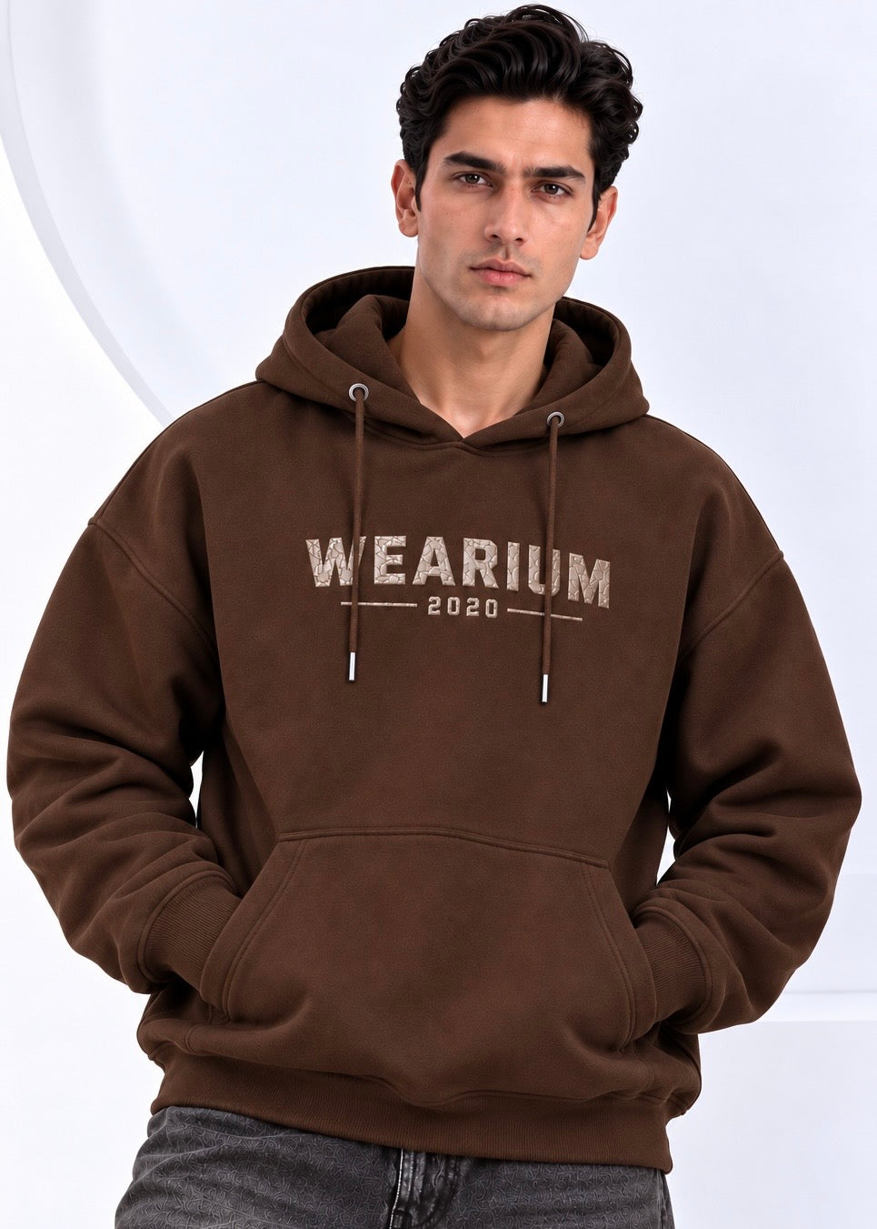 Leather Emblem Hoodie - Premium Cotton Fleece