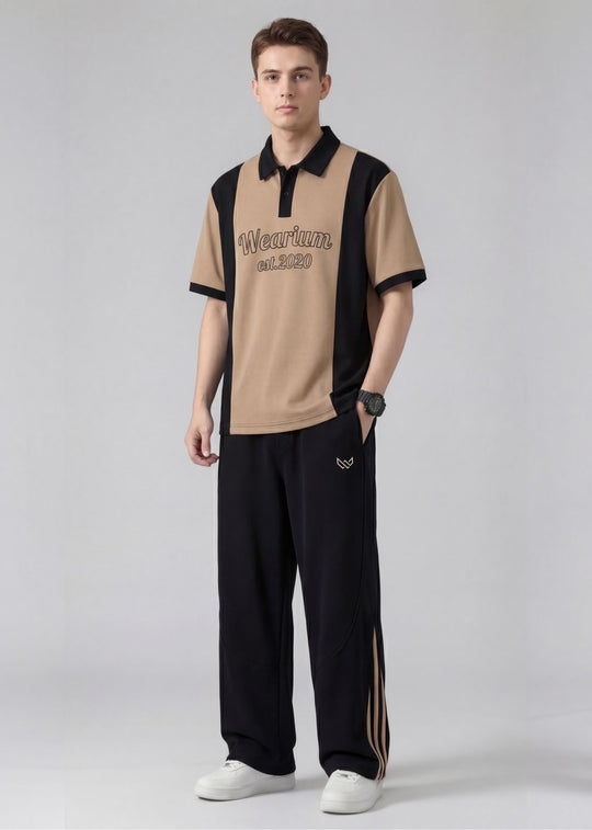 Color Block - Premium Cotton Polo Twinset