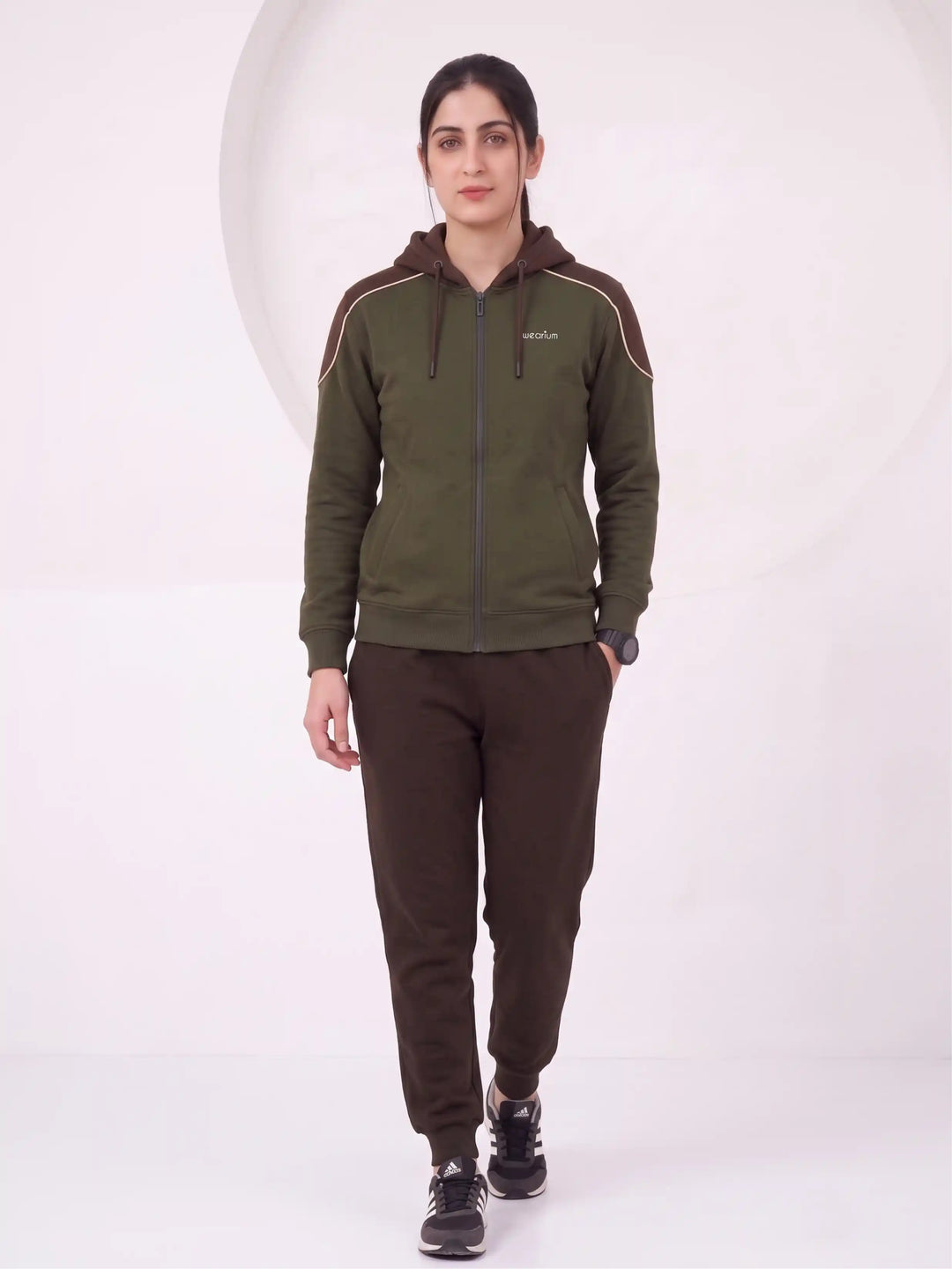 W - Ridgeway Zipper Premium Cotton – Olive & Brown
