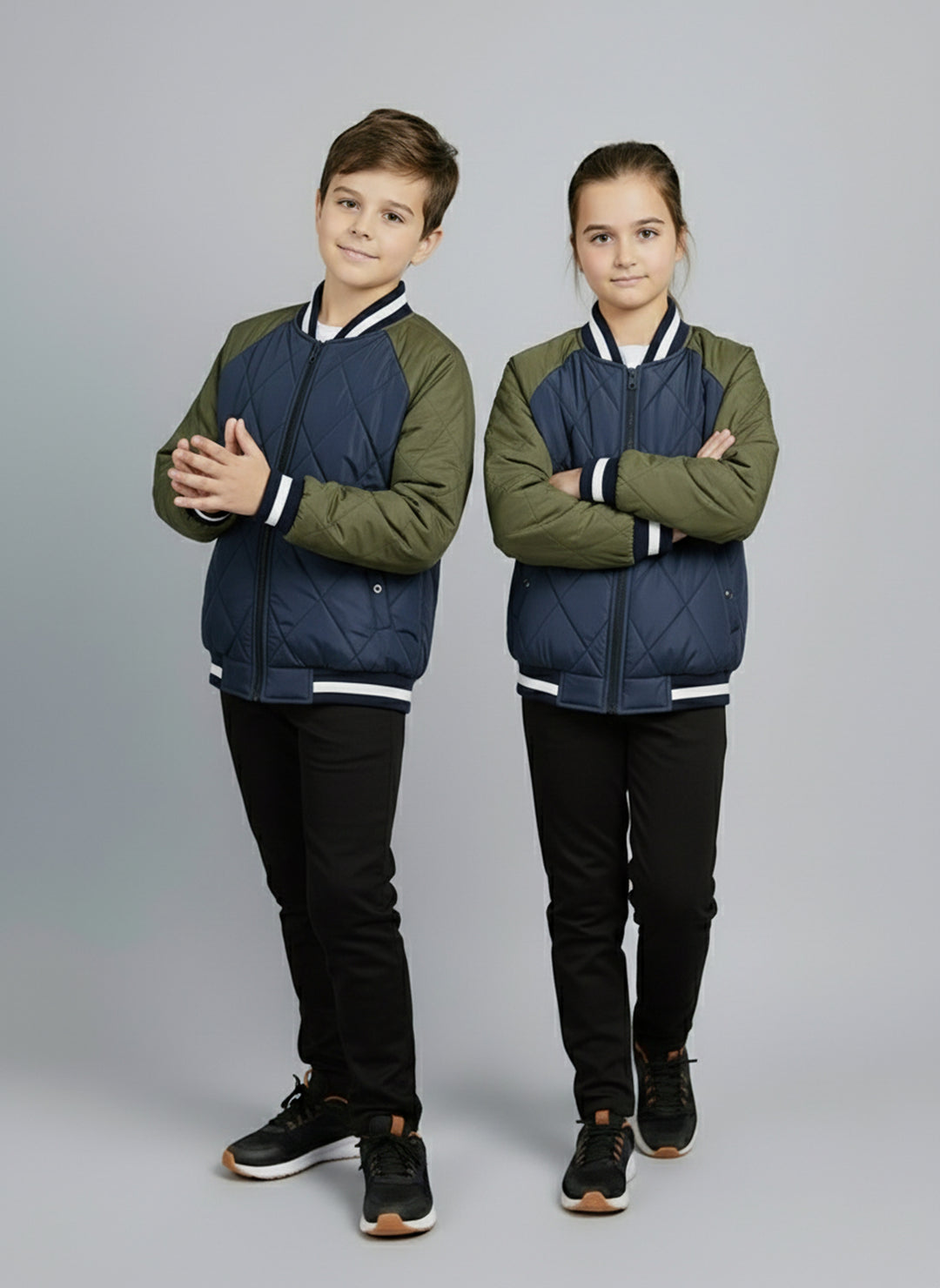 Olive Aura Bomber Jacket - Kids