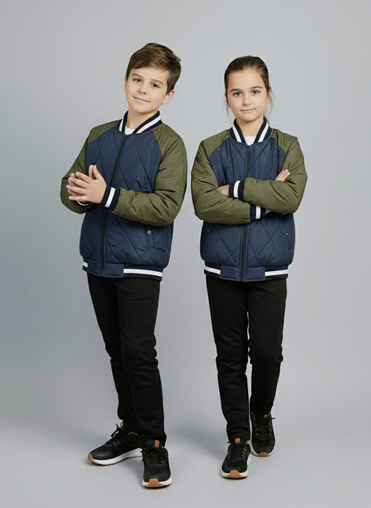 Olive Aura Bomber Jacket - Kids