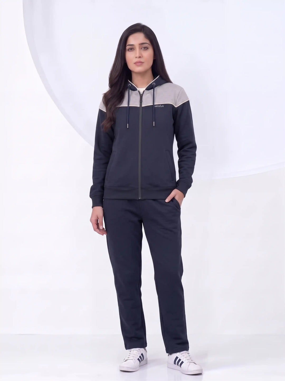 W - Monarch Zipper Premium Cotton – Blue & Silver