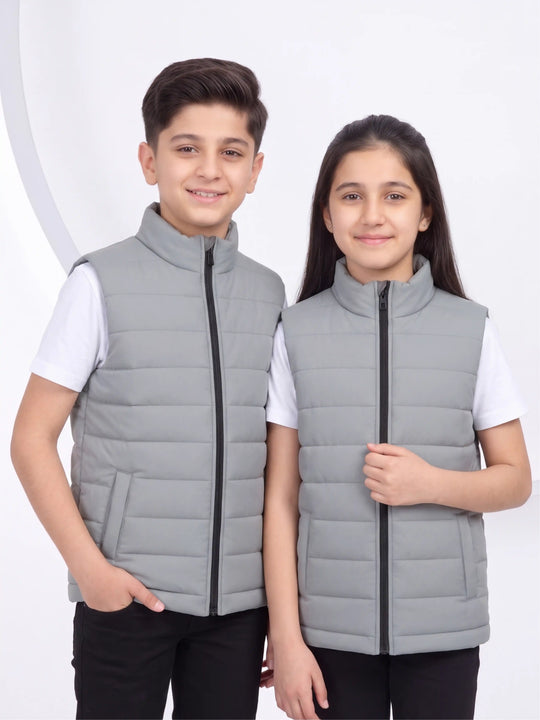 Premium Grey Puffer Jacket - Kids