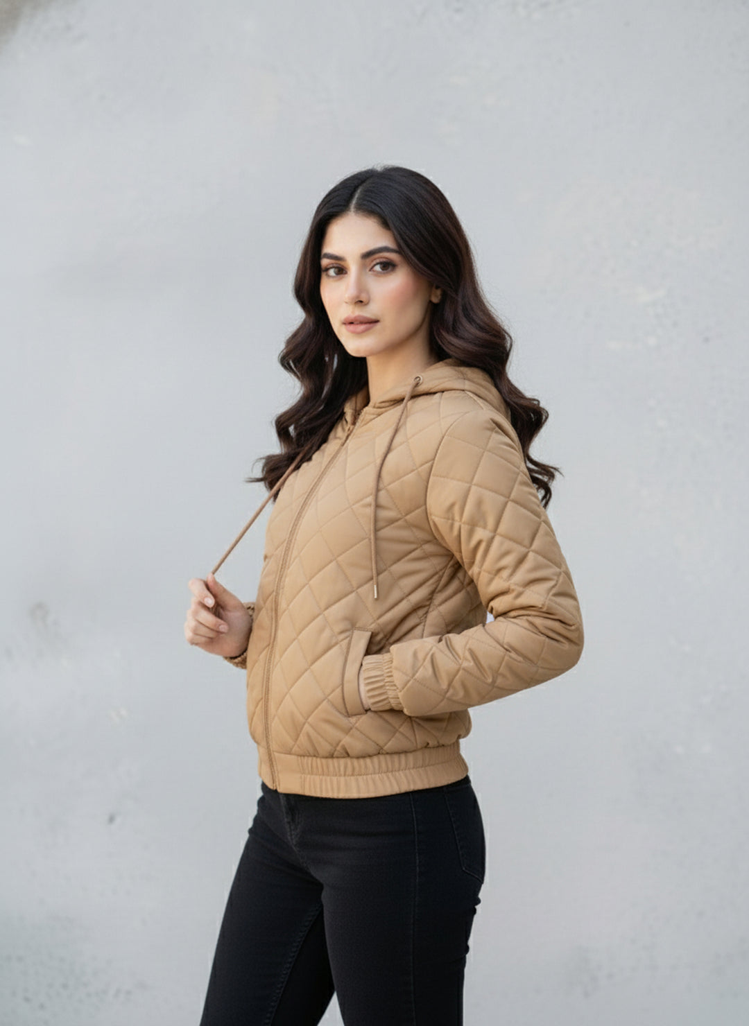 Diamond Quilted Jacket - High Value Tan