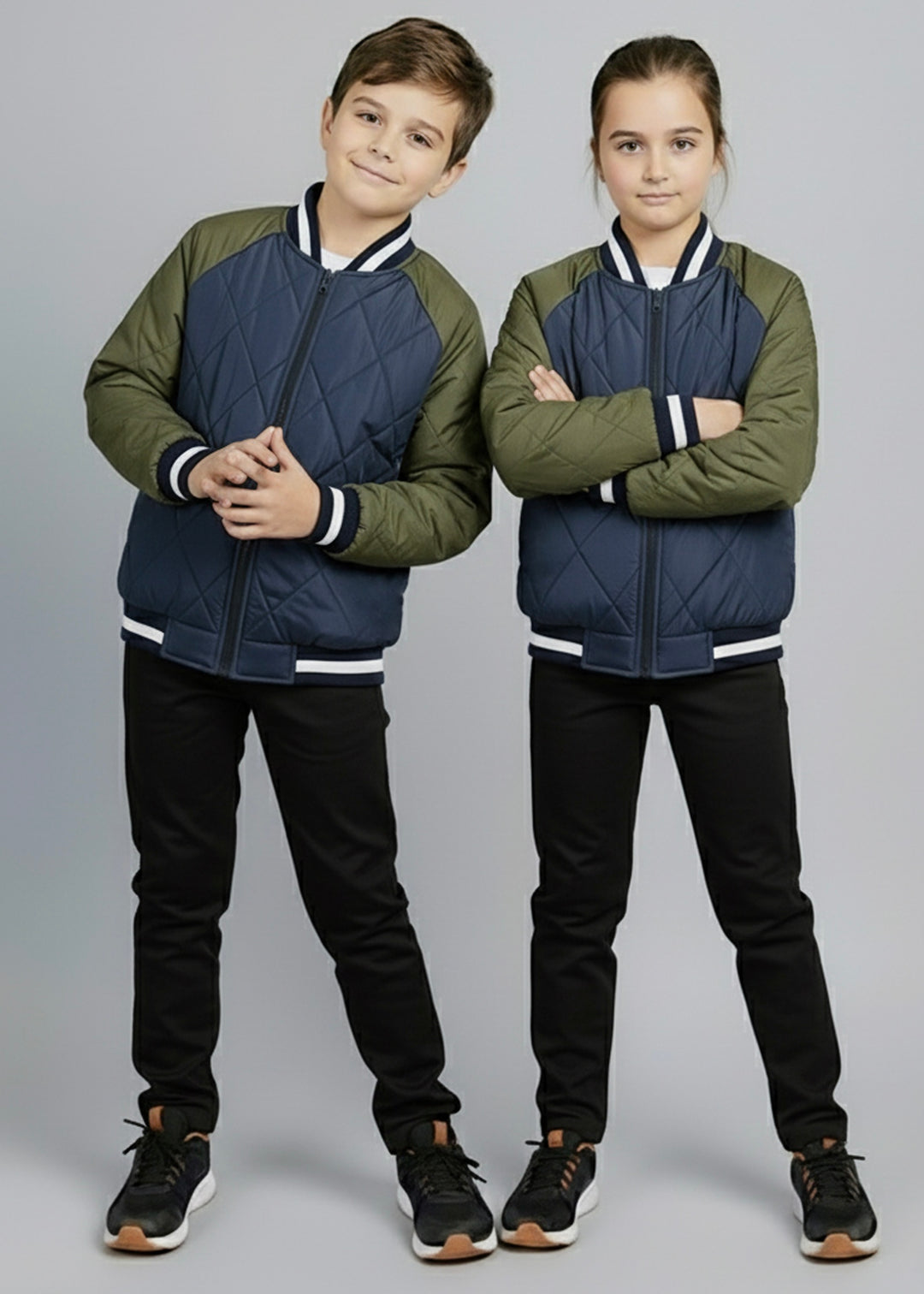 Olive Aura Bomber Jacket - Kids