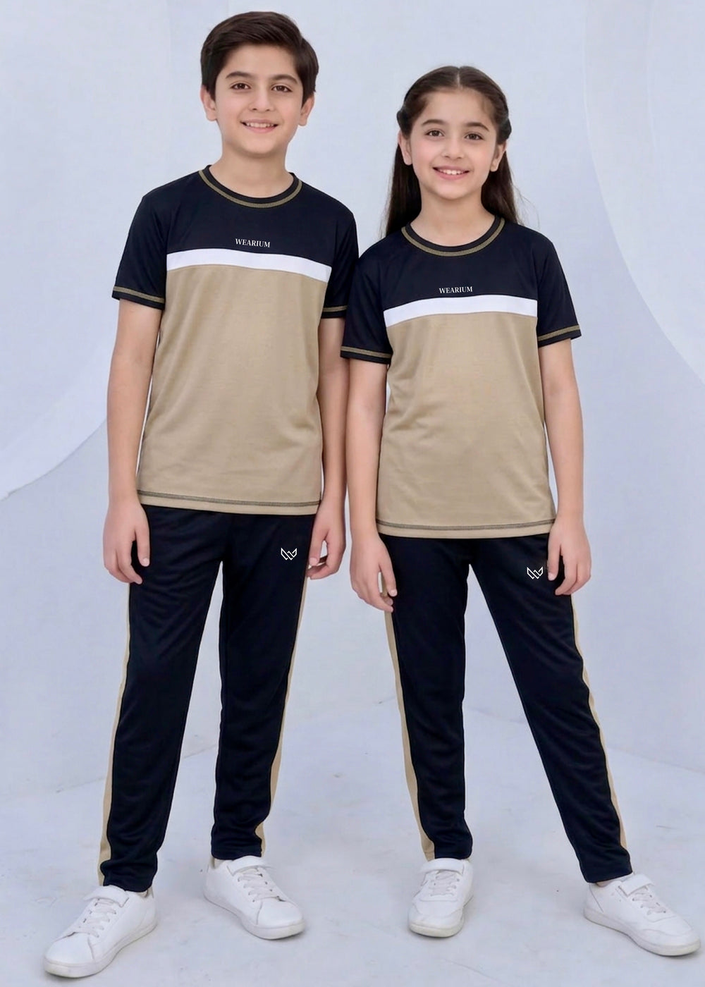 Tan Trimmed 5 Thread - Kids Dri-Fit