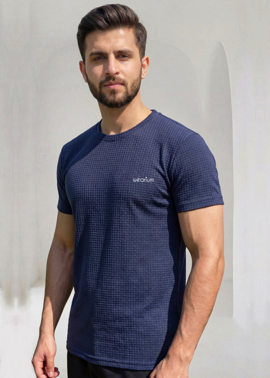 Grid Knit Navy - Premium Tracksuit