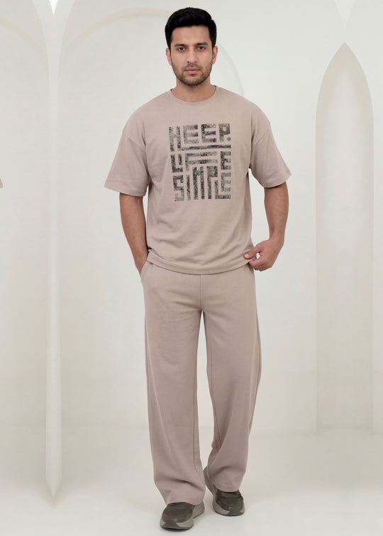 Premium Blockprint Co-ord - Camel Lounge Set