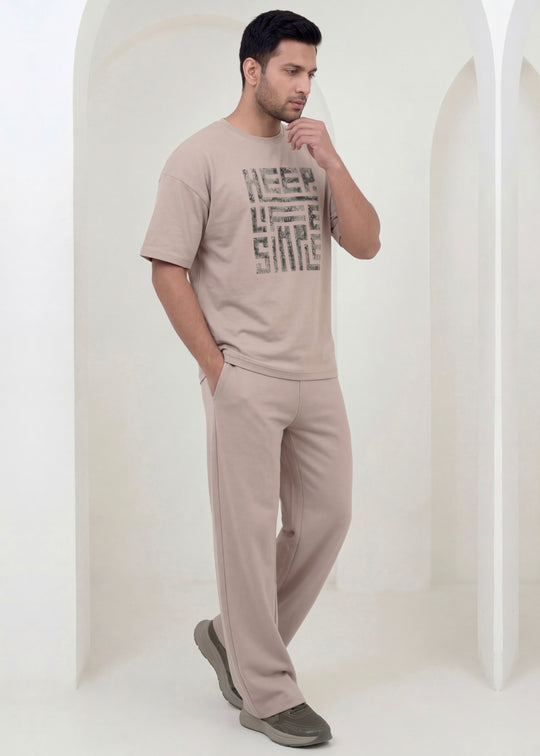 Premium Blockprint Co-ord - Camel Lounge Set