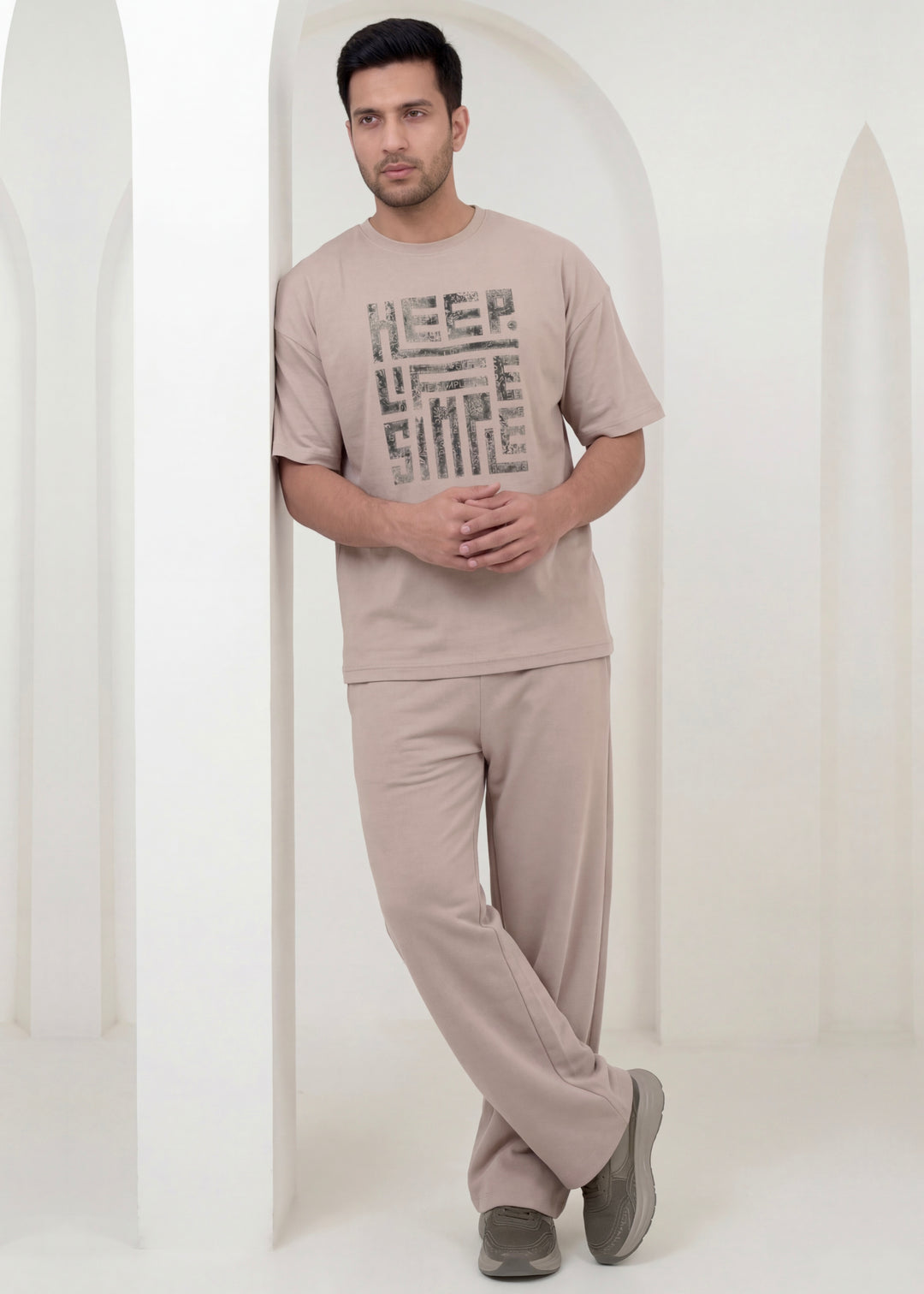 Premium Blockprint Co-ord - Camel Lounge Set