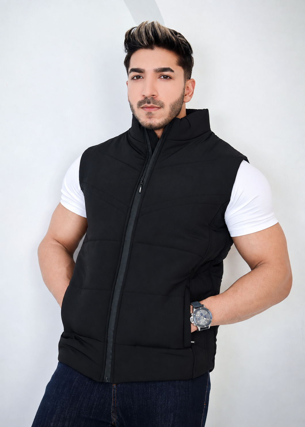 Basic Quilted Puffer - Black