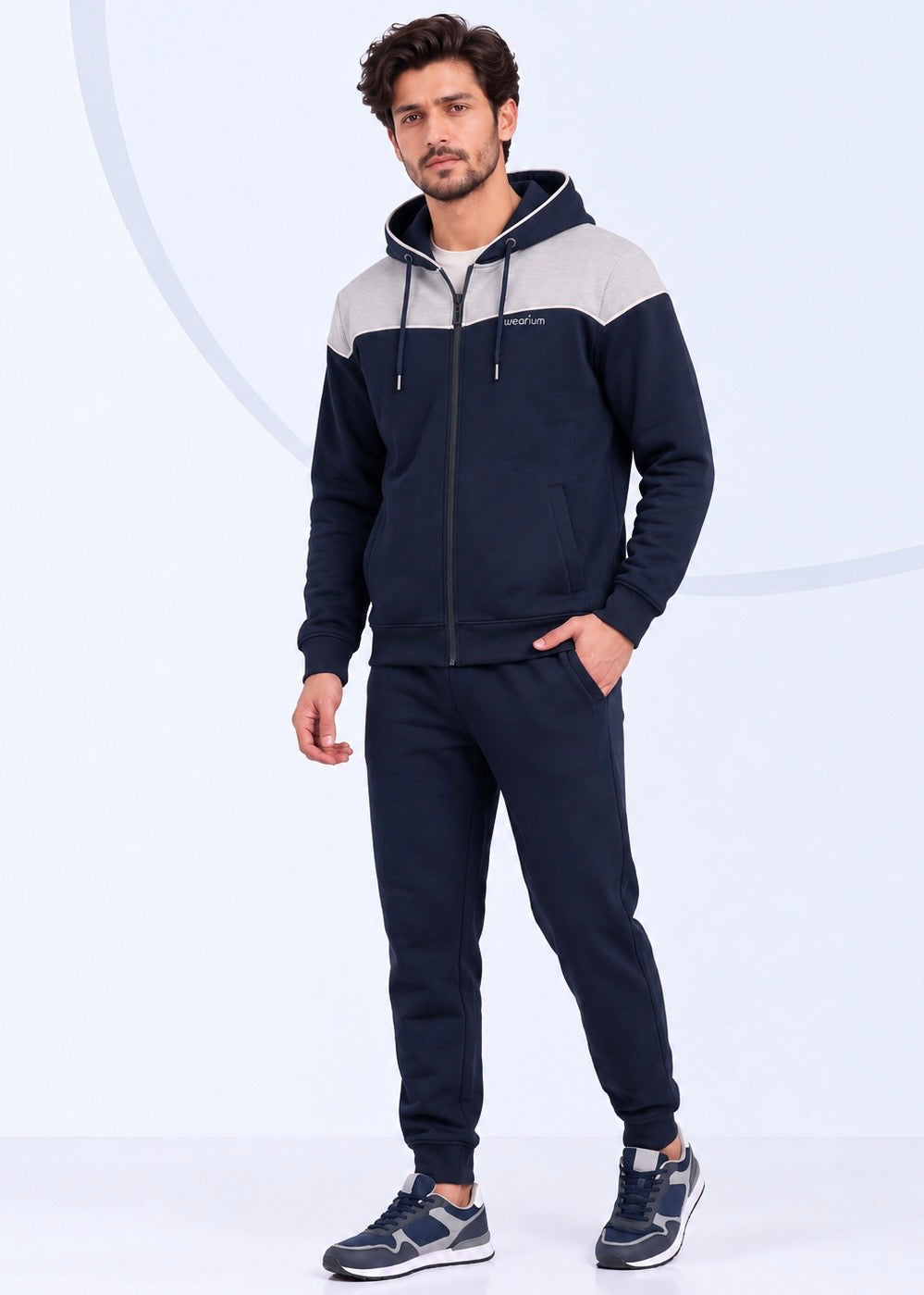 Monarch Zipper Premium Cotton – Blue & Silver