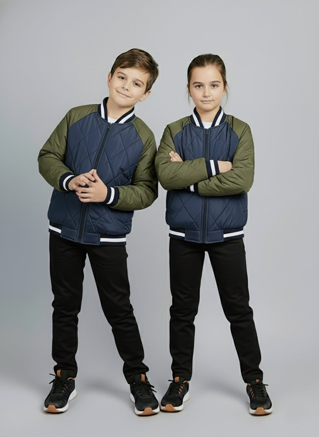 Olive Aura Bomber Jacket - Kids