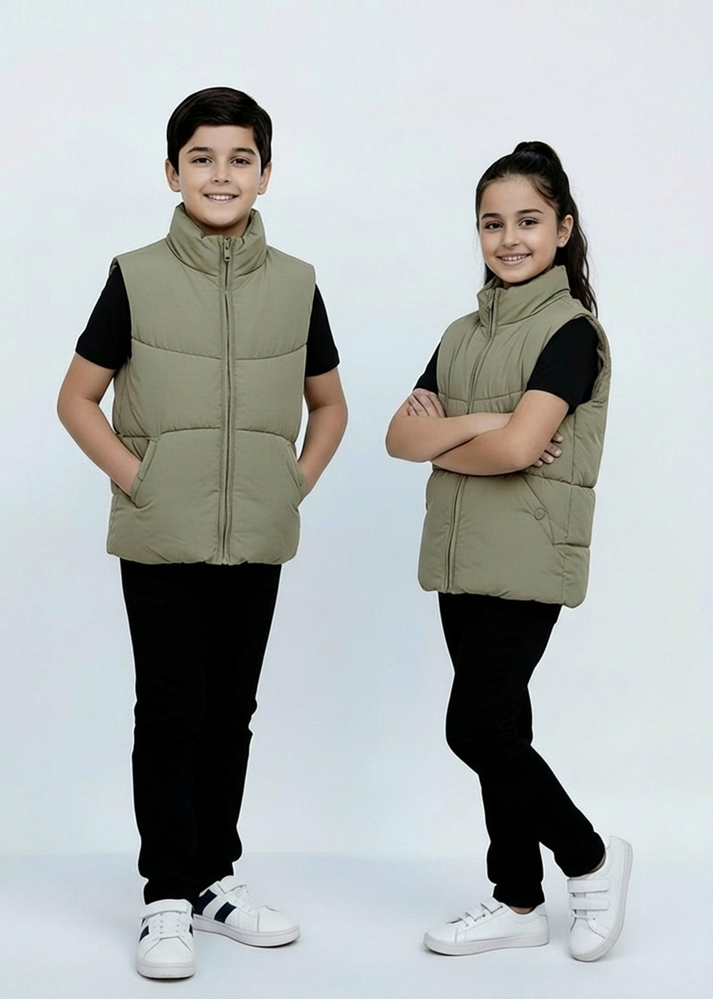 Sage Green Puffer Jacket - Kids