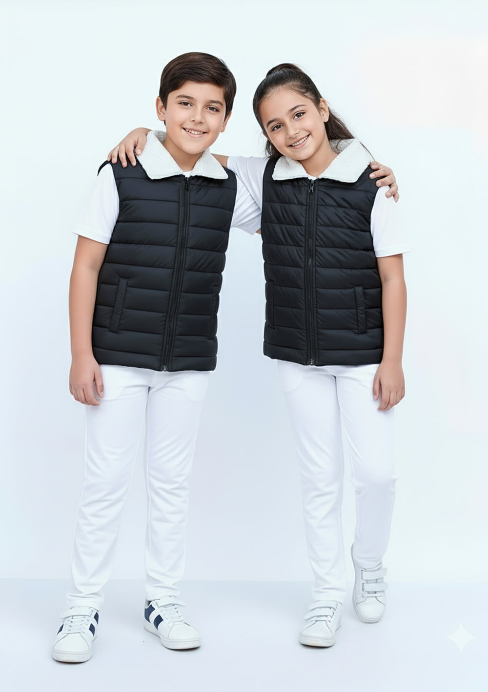 Elegant Sherpa Puffer - Black Kids