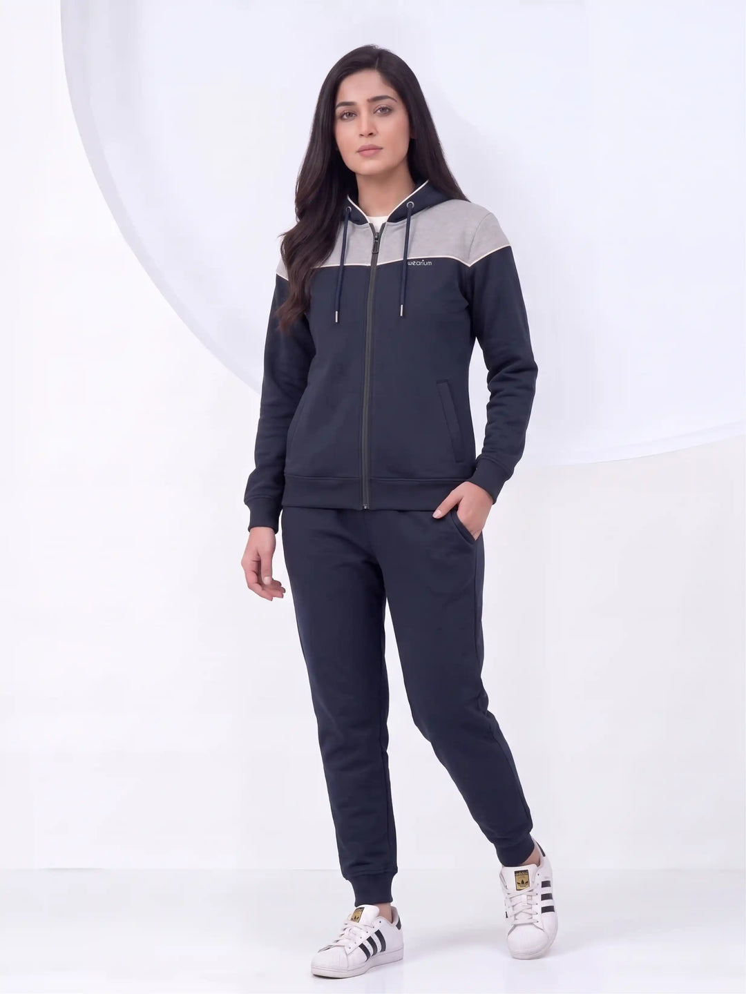 W - Monarch Zipper Premium Cotton – Blue & Silver