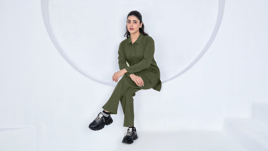 Olive Charm - Premium Cotton Twinset