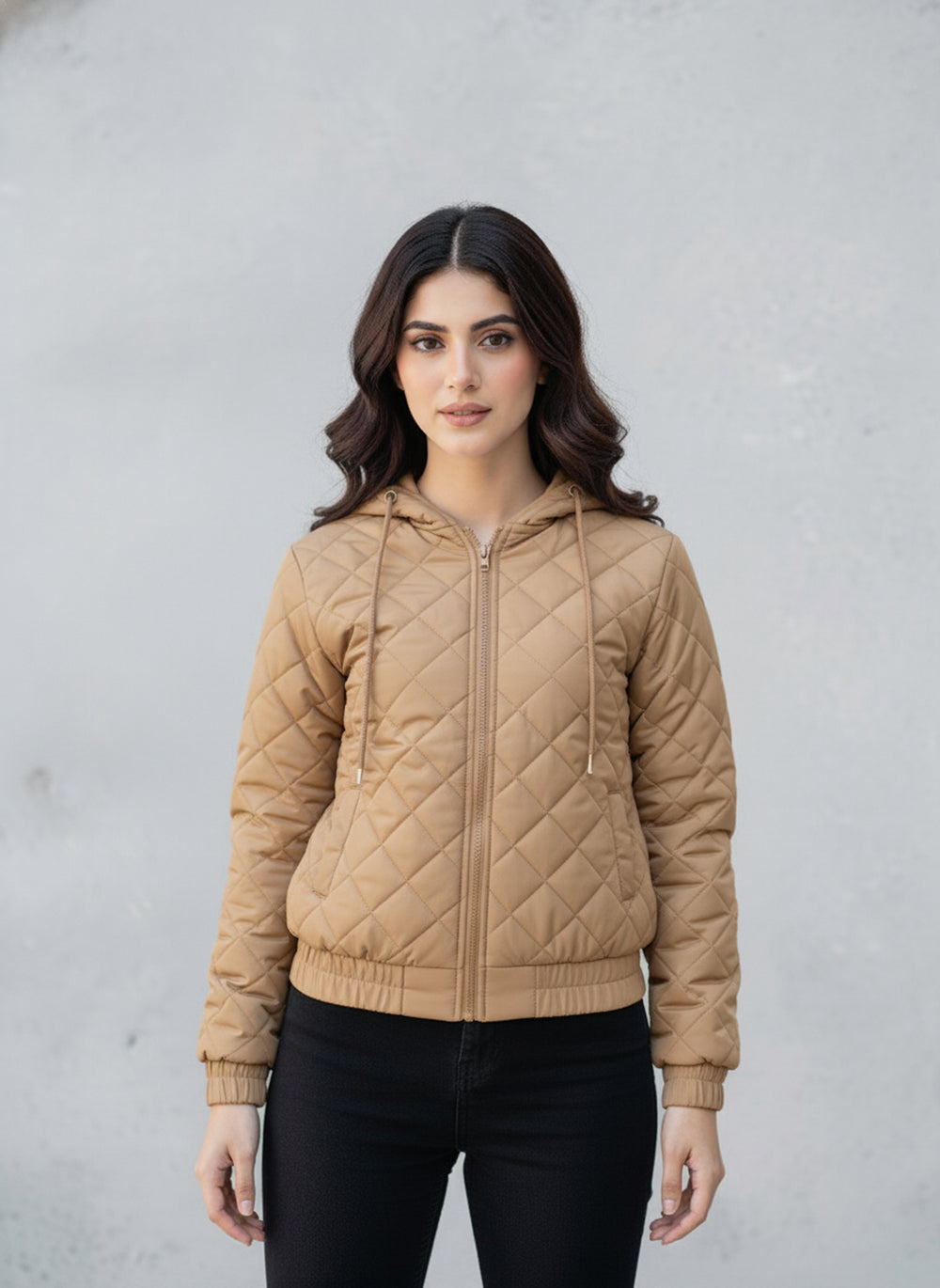 Diamond Quilted Jacket - High Value Tan