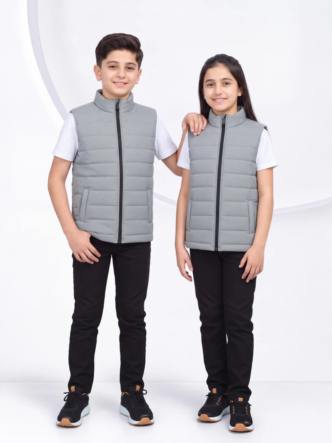 Premium Grey Puffer Jacket - Kids