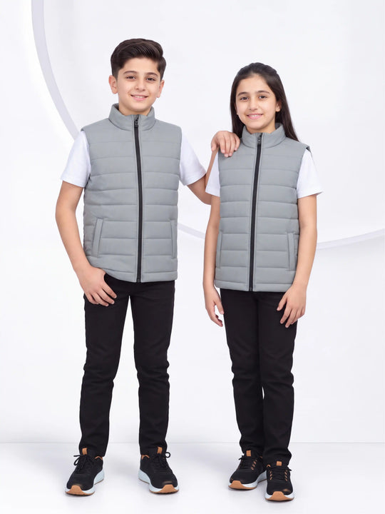 Premium Grey Puffer Jacket - Kids
