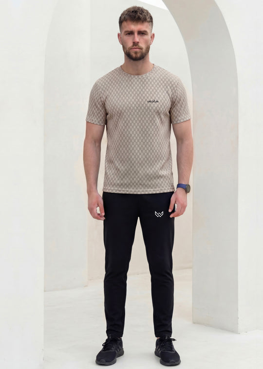 Imported Square Mesh - Khaki Tracksuit