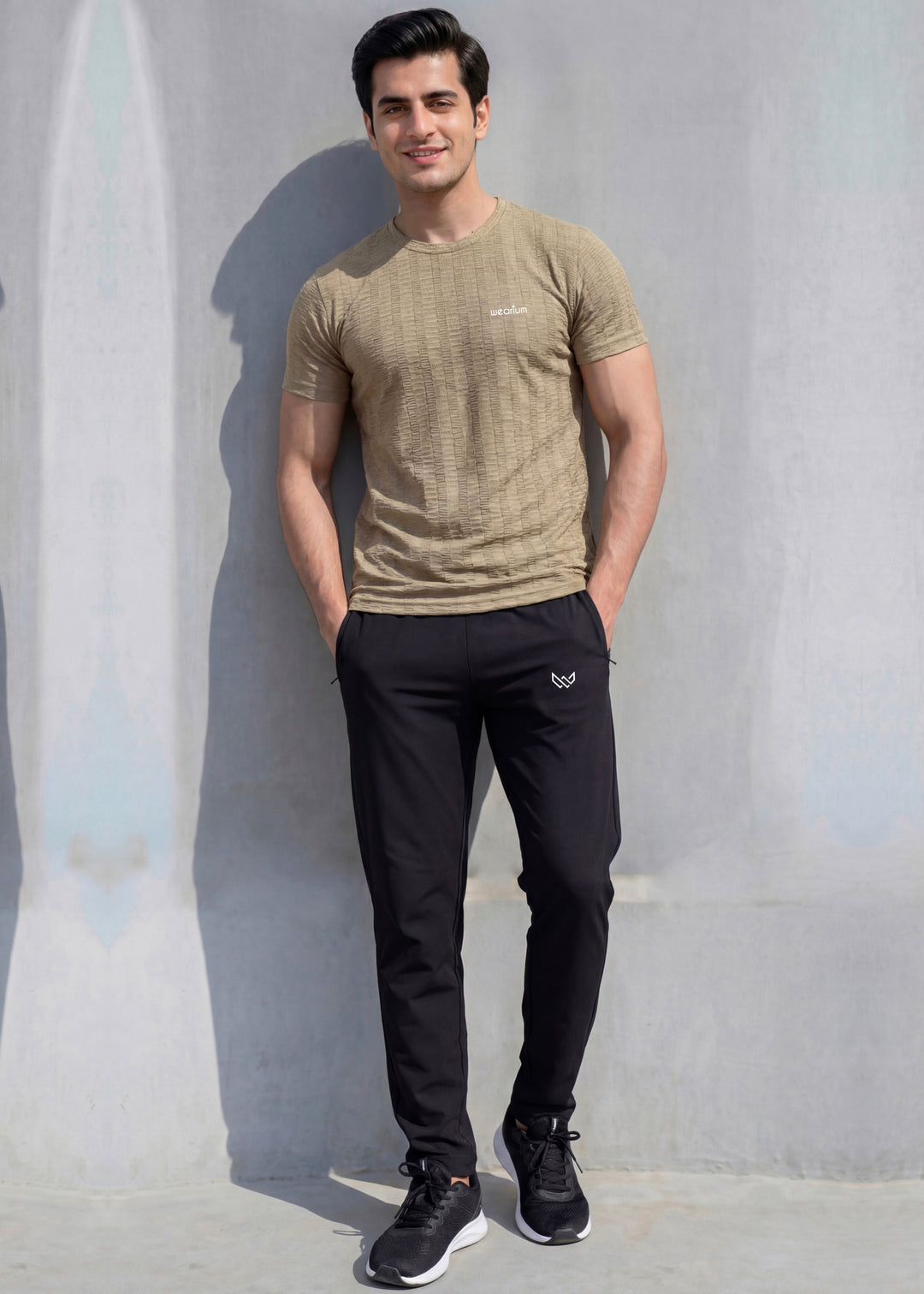 Imported Spun Mesh - Khaki Tracksuit