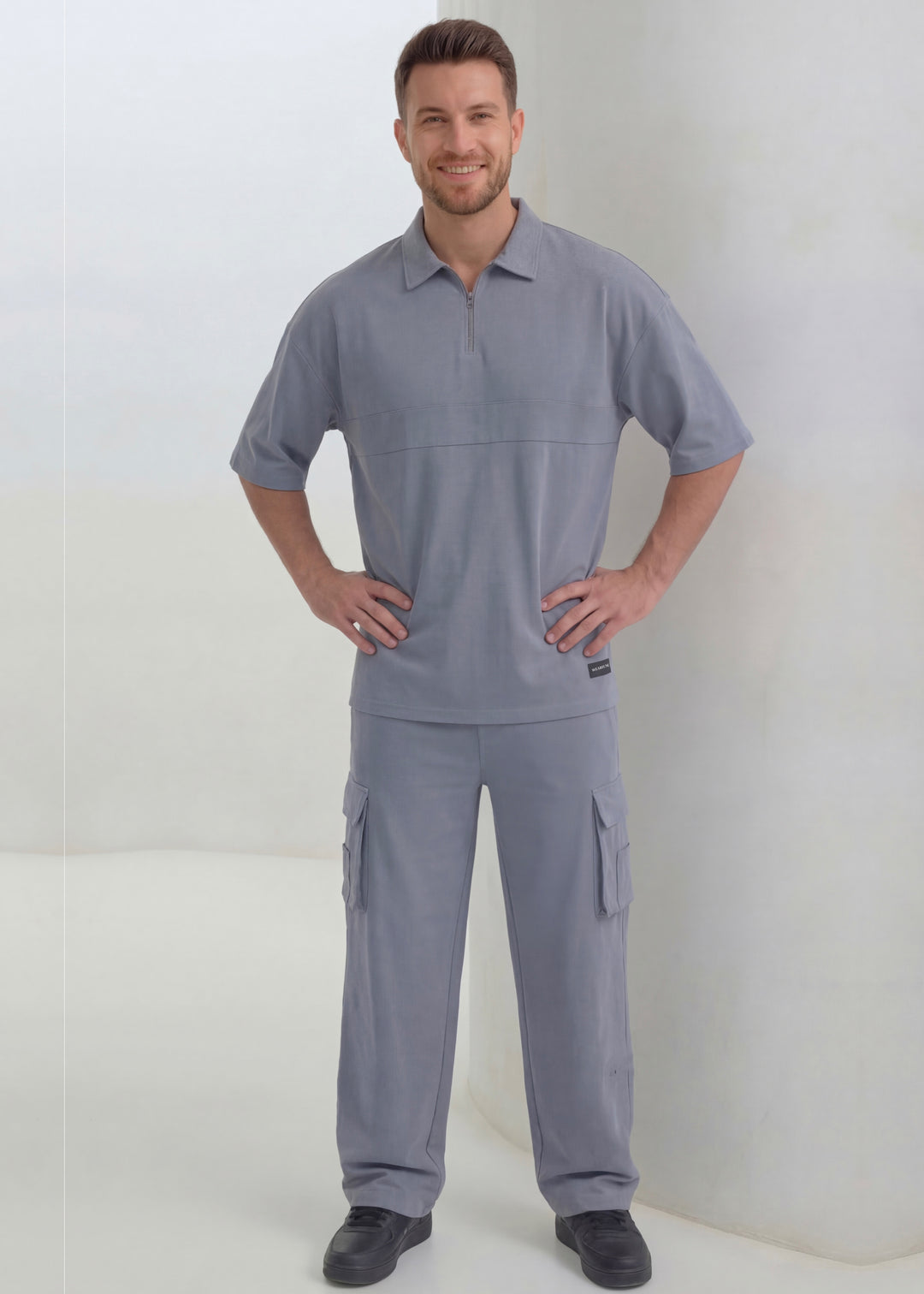 Ridge Cargo Polo Suit - Premium Silver Grey