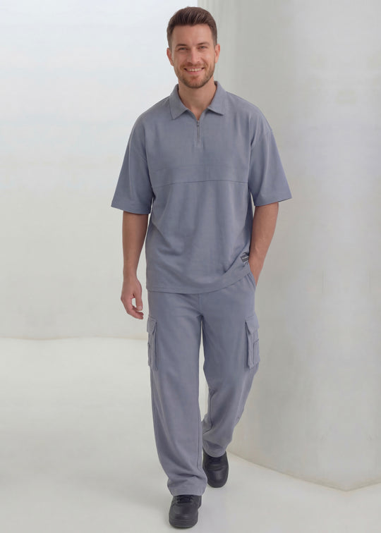 Ridge Cargo Polo Suit - Premium Silver Grey