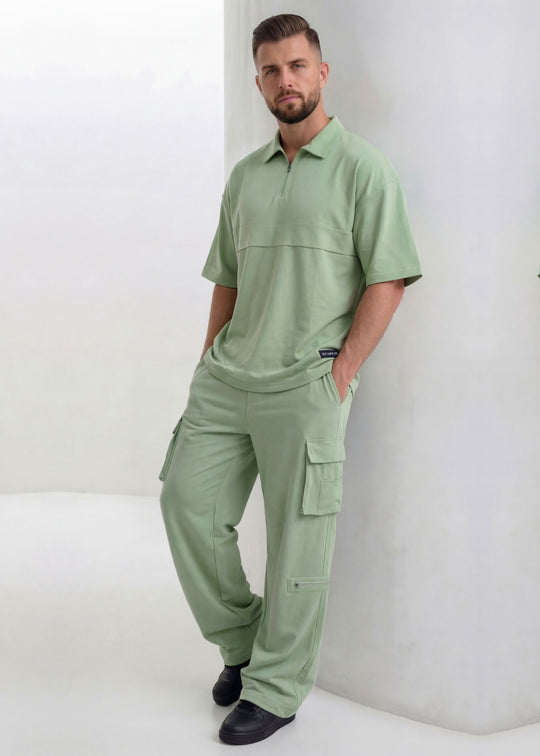 Ridge Cargo Polo Suit - Premium Sage Green