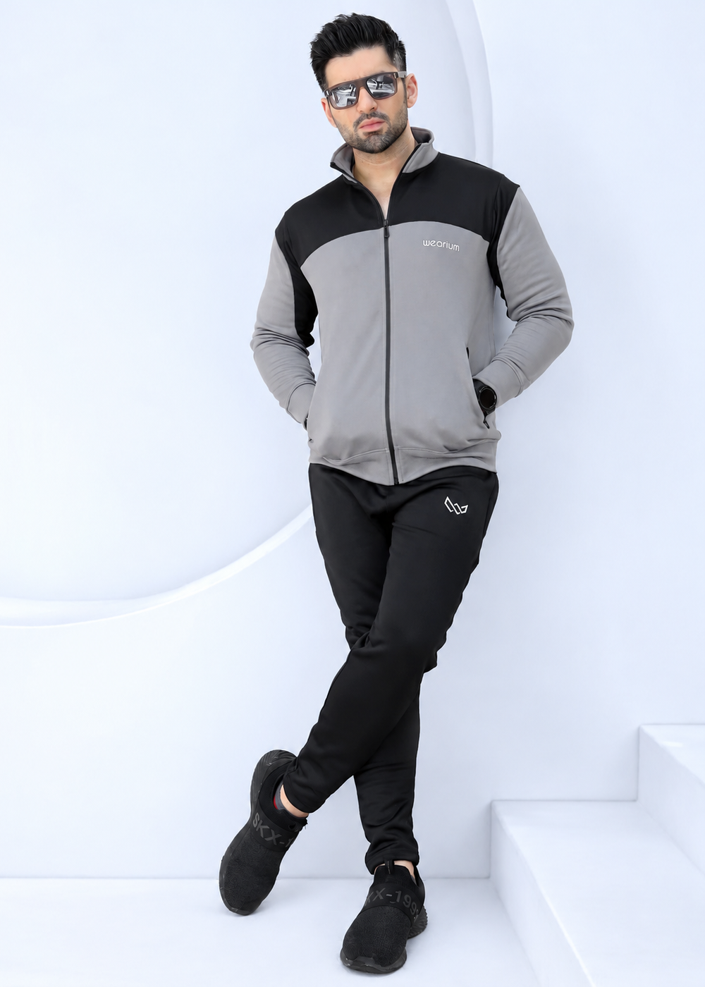 Active Streetwear - Silver/Black Winter Tracksuit