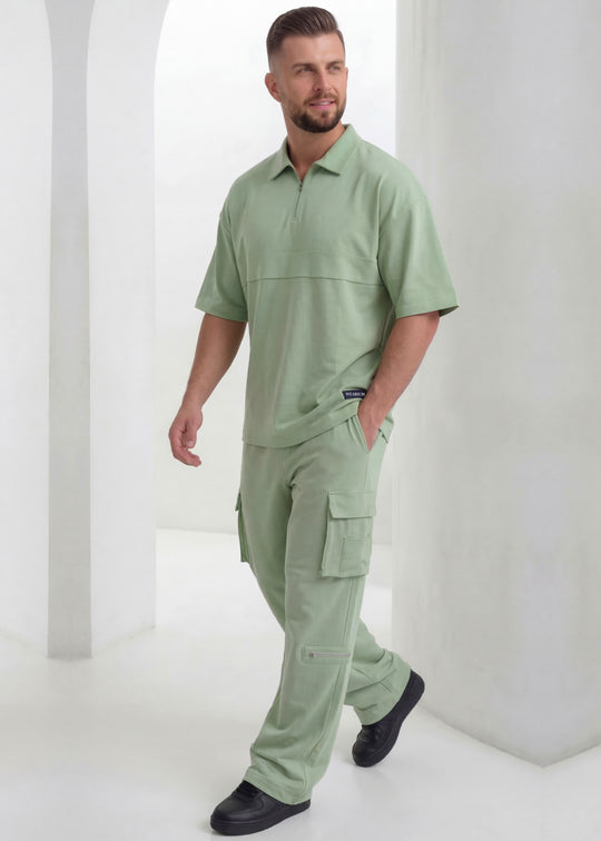 Ridge Cargo Polo Suit - Premium Sage Green