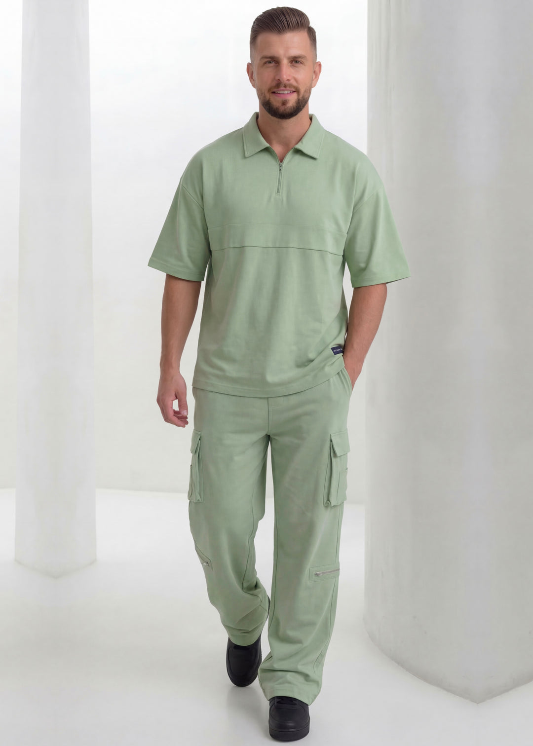 Ridge Cargo Polo Suit - Premium Sage Green