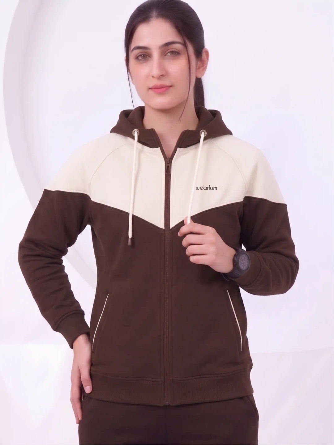 W - Luxe Panel Premium Cotton – Coffee Brown & Off White