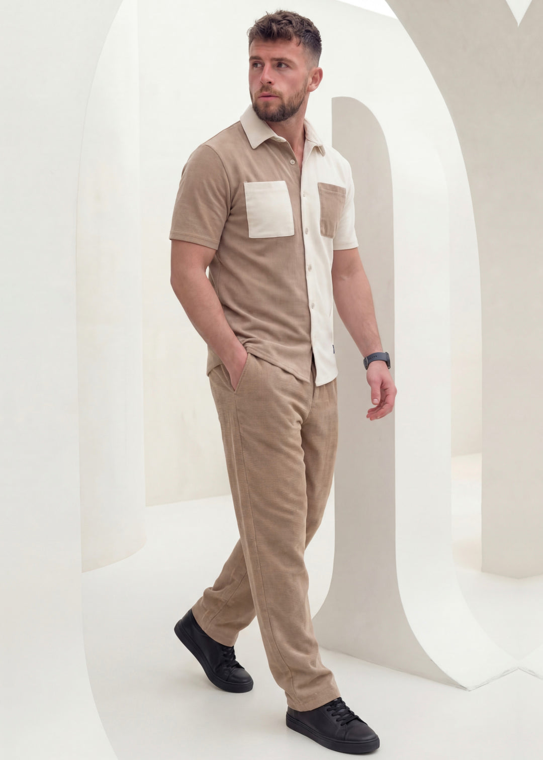 Dune Split - Beige/Khaki Premium Safari Suit