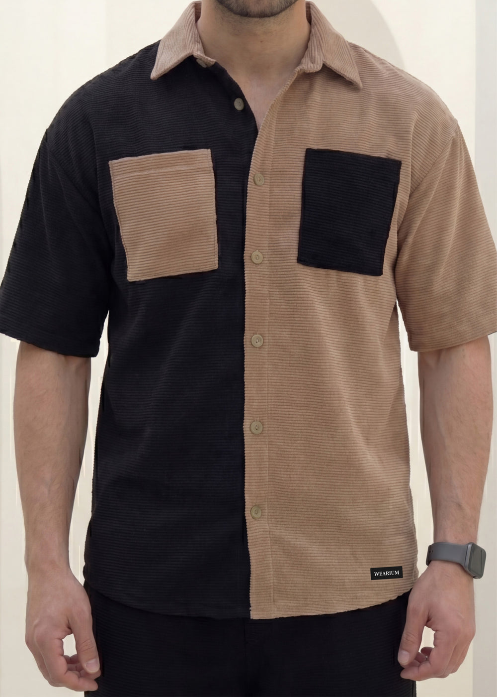 Dune Split - Khaki/Black Premium Safari Suit