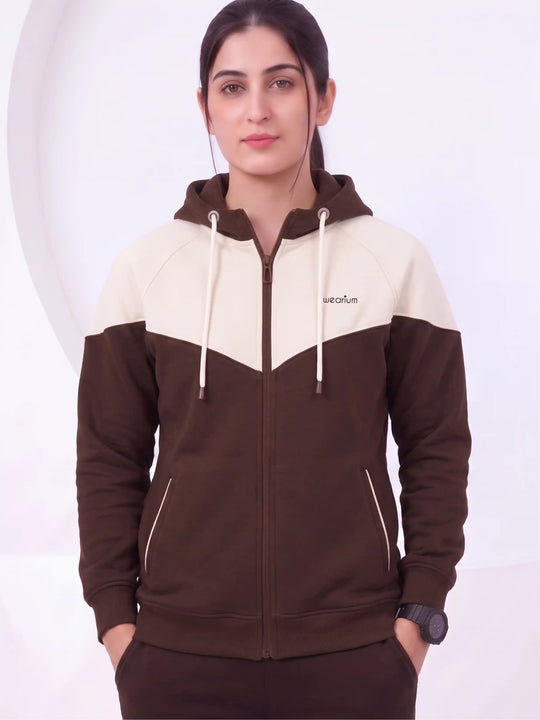 W - Luxe Panel Premium Cotton – Coffee Brown & Off White