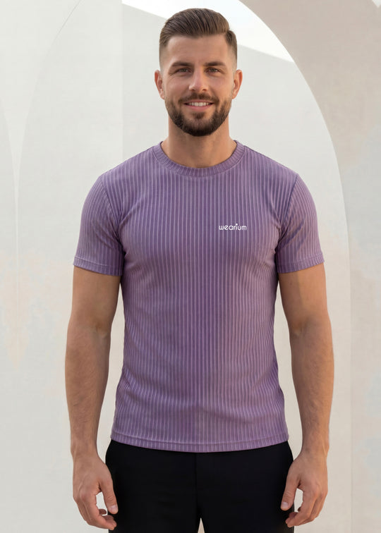 Flex Knitted Rib Tee - Lt Purple