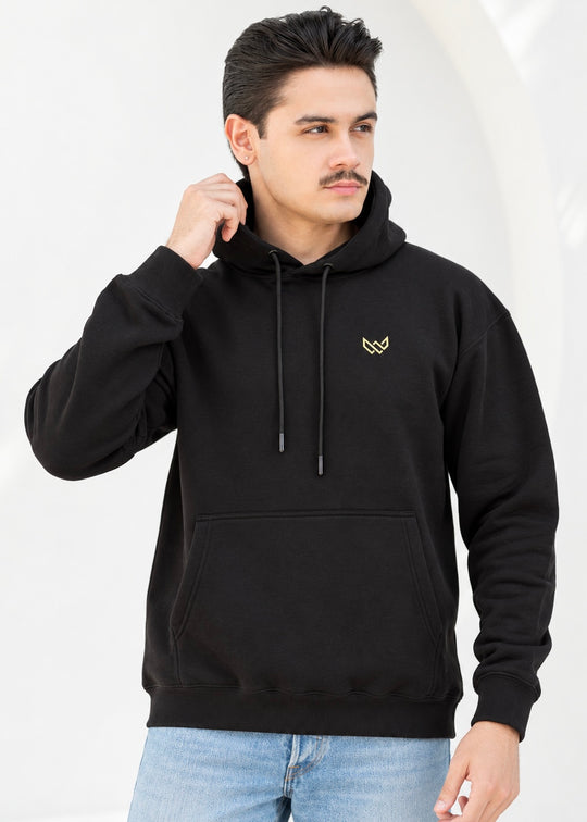 W 2020 Black Hoodie - Premium Cotton Fleece