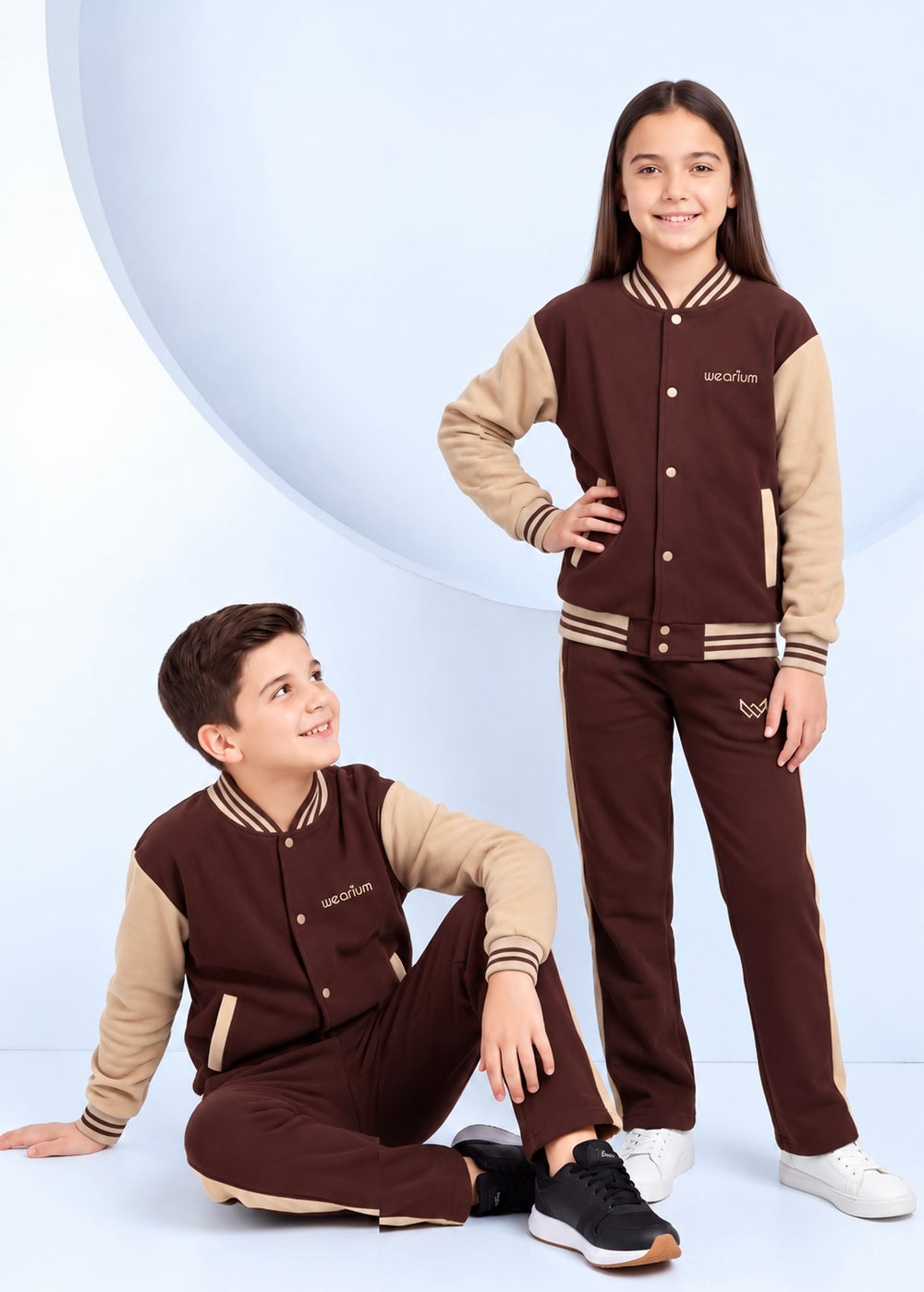 Heritage Brown Varsity - Kids Winter Tracksuit