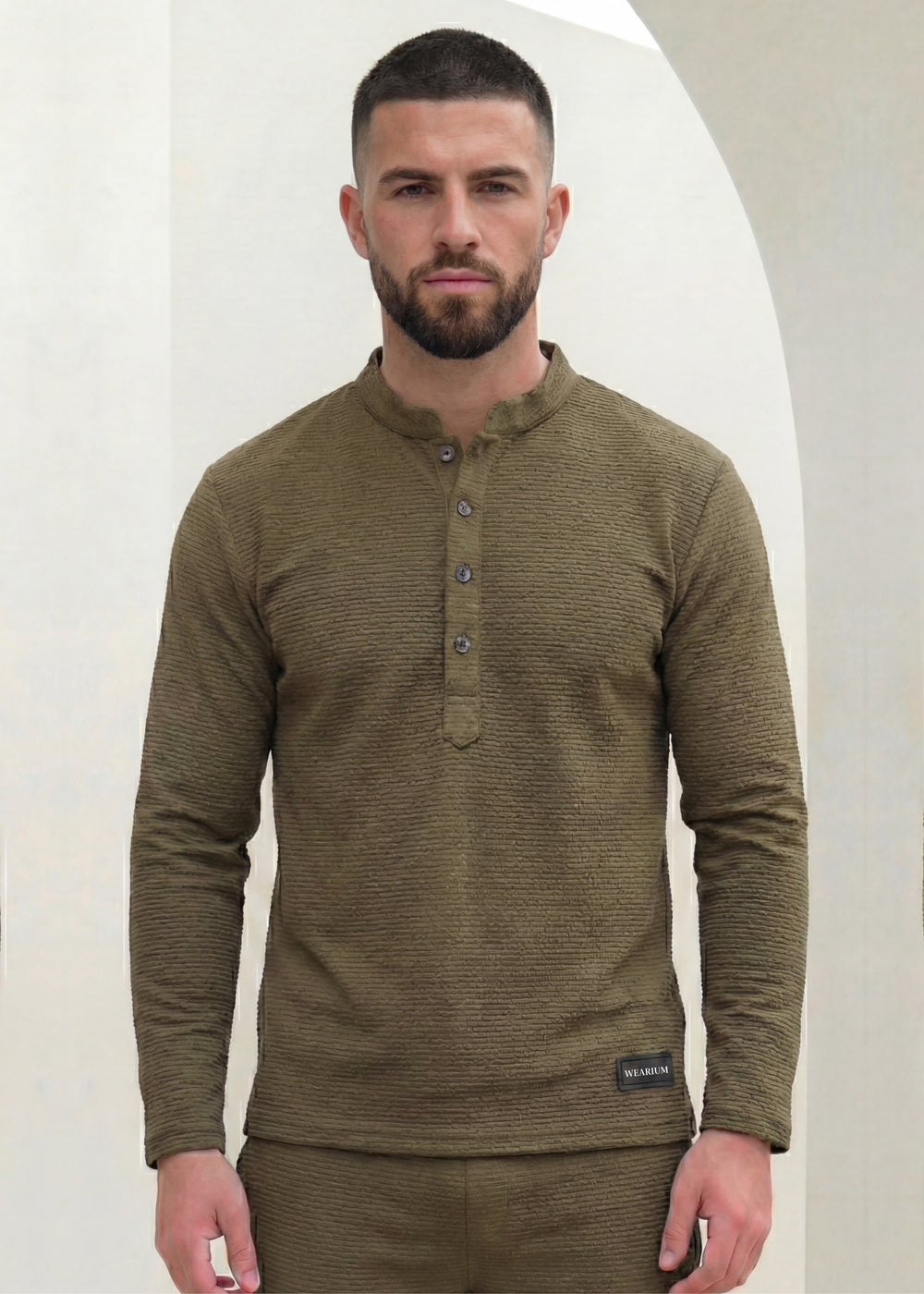 Khaki Henley Duo by Wearium