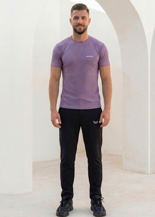 Flex Knitted Rib Tee - Lt Purple