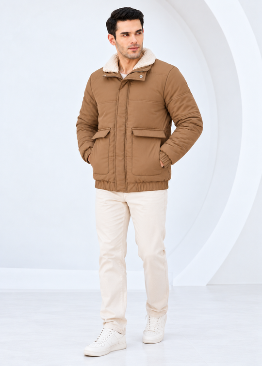 Camel Sherpa Sheild Jacket - Twin Needle