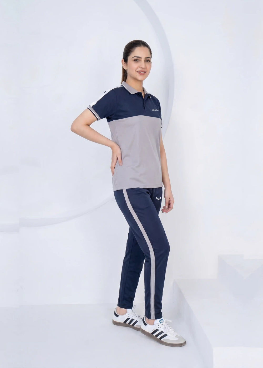 Women's/Silver Navy Ensemble - Dri-Fit Polo Twinset