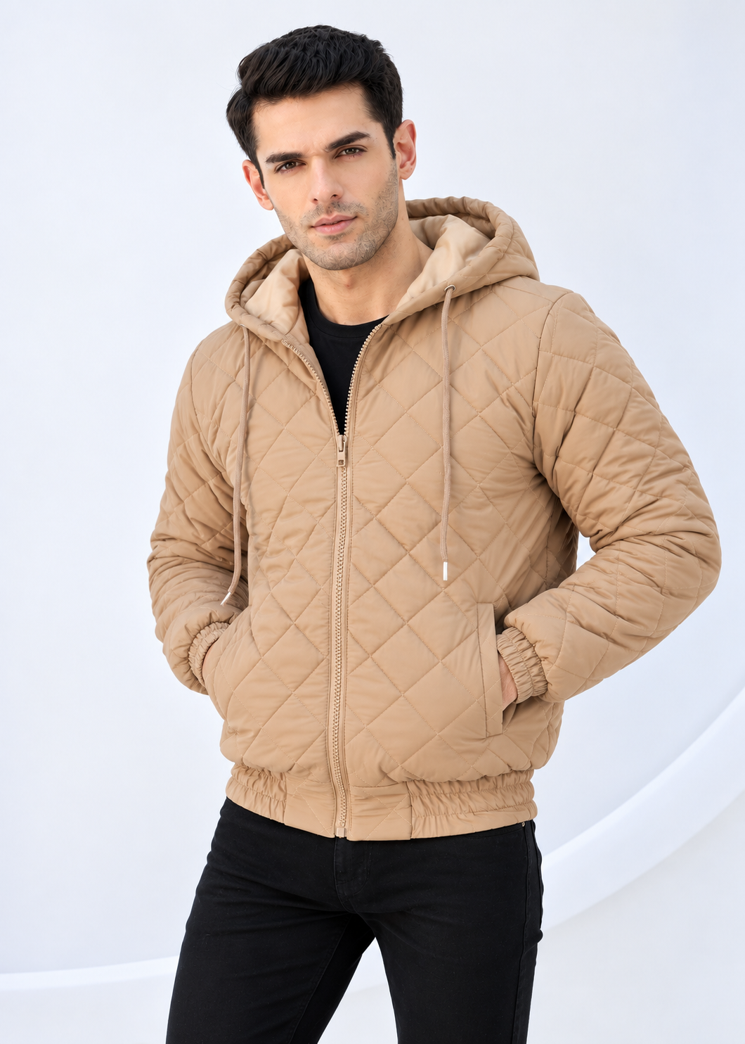 Diamond Quilted Jacket - High Value Tan